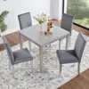 Streamdale Furniture Streamdale 5-piece Silver Grey Dining Set With Upholstered Chairs