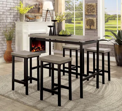 Streamdale Furniture Streamdale 5 Piece Two Tone Counter Height Dining Table Set