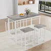 Streamdale Furniture Streamdale 5-piece White Oak Kitchen Bar Table Set With 4 Stools