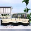 Streamdale Furniture Streamdale 5 Pieces All-weather Pe Rattan Wicker Sofa Set Outdoor Patio