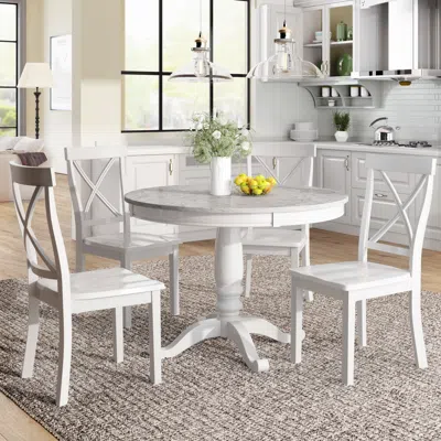 Streamdale Furniture Streamdale 5 Pieces Dining Table And Chairs Set For 4 Persons
