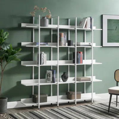 Streamdale Furniture Streamdale 5 Tier Bookcase, Industrial Style Shelf
