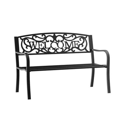 Streamdale Furniture Streamdale 50" Outdoor Metal Welcome Bench