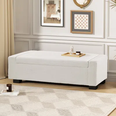 Streamdale Furniture Streamdale 50" Rectangular Ottoman Bench With Hinged Lid & Storage