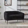 Streamdale Furniture Streamdale 50.2" Chenille Loveseat, Modern Glam Settee, Channel Tufted 2-seater, Black In Black