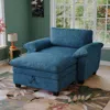 Streamdale Furniture Streamdale 51" Blue Chenille Chaise Lounge With Ottoman & Storage