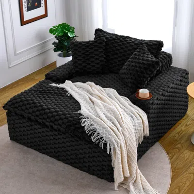 Streamdale Furniture Streamdale 51" Comfort Sofa W/ 2 Pillows & Backrest In Black
