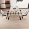 Streamdale Furniture Streamdale 51" Glass Dining Table Set With 4 Chairs - Modern Kitchen