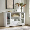 Streamdale Furniture Streamdale 51" Sideboard Buffet Cabinet - Kitchen Storage, Farmhouse White