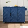 Streamdale Furniture Streamdale 51" Wave Kitchen Island With Drop Leaf And Storage