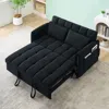 Streamdale Furniture Streamdale 52" Black Velvet Sleeper Sofa With Pillows & Pockets