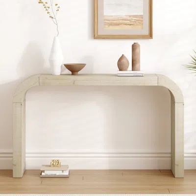 Streamdale Furniture Streamdale 52" Curved Edge Wood Console Table