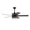 Streamdale Furniture Streamdale 52-inch 5-blade Lighted Ceiling Fan With Remote Control, Glass Shade
