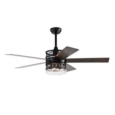 Streamdale Furniture Streamdale 52-inch 5-blade Lighted Ceiling Fan With Remote Control, Glass Shade