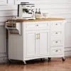 Streamdale Furniture Streamdale 52" Kitchen Island Cart With Drop Leaf, Storage, And Adjustable Shelf