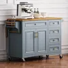Streamdale Furniture Streamdale 52" Kitchen Island With Drop Leaf, Spice Rack & Storage