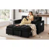 Streamdale Furniture Streamdale 52" Velvet Convertible Sofa Bed - Futon With Storage In Black