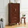 Streamdale Furniture Streamdale 53.5" Mid Century Modern Walnut Kitchen Pantry Storage Cabinet With Doors & Drawers In Brown