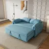 Streamdale Furniture Streamdale 54" Velvet Blue Sofa Bed - Retractable Bed Option In Blue