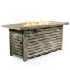 Streamdale Furniture Streamdale 54inch Outdoor Fire Table Steel Fire Pit Table With Wood Grain Surface