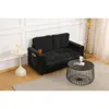 Streamdale Furniture Streamdale 55" 3-fold Sofa Bed - Convertible Futon Couch, Velvet Linen, Black In Black