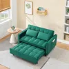 Streamdale Furniture Streamdale 55" Green Velvet Sofa With Pockets & Convertible Design In Green