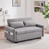 Streamdale Furniture Streamdale 55" Pull Out Sofa Bed With Adjustable Back, Storage, Pillows, Usb In Gray