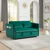 Streamdale Furniture Streamdale 55" Velvet Futon Sofa Bed With Pillows & Side Pockets