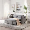 Streamdale Furniture Streamdale 55" Velvet Futon Sofa Bed With Pillows & Side Pockets
