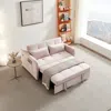 Streamdale Furniture Streamdale 55.5" Twins Pull Out Sofa Bed Pink Velvet