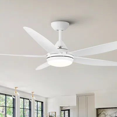 Streamdale Furniture Streamdale 56 In Integrated Led Ceiling Fan Lighting With White Abs Blade