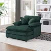 Streamdale Furniture Streamdale 56.3" Corduroy Sofa With Toss Pillows And Ottoman