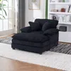 Streamdale Furniture Streamdale 56.3 Inch Corduroy Single Sofa With 2 Toss Pillows And A Ottoman