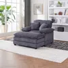 Streamdale Furniture Streamdale 56.3 Inch Corduroy Single Sofa With 2 Toss Pillows And A Ottoman
