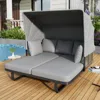 Streamdale Furniture Streamdale 57" Outdoor Rattan Daybed With Pillows
