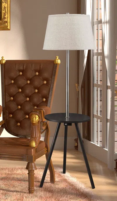 Streamdale Furniture Streamdale 57" Round Sofa Side Table With Lamp And Power Station (1.56/9.9)