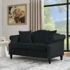 Streamdale Furniture Streamdale 57" Velvet Chesterfield Sofa With Rolled Arms