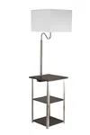 Streamdale Furniture Streamdale 58" Tall" Dru" Square Side Table Floor Lamp With Charging And Usb
