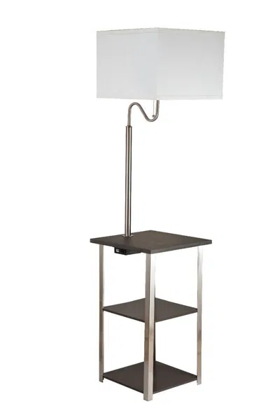 Streamdale Furniture Streamdale 58" Tall" Dru" Square Side Table Floor Lamp With Charging And Usb