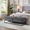 Streamdale Furniture Streamdale 58.6" Bed Bench Metal Base With Storage Velvet