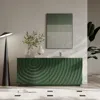 Streamdale Furniture Streamdale 59" Green Mid-century Modern Sideboard Buffet Cabinet In Green
