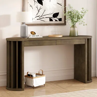 Streamdale Furniture Streamdale 59" Oak Veneer Console Table