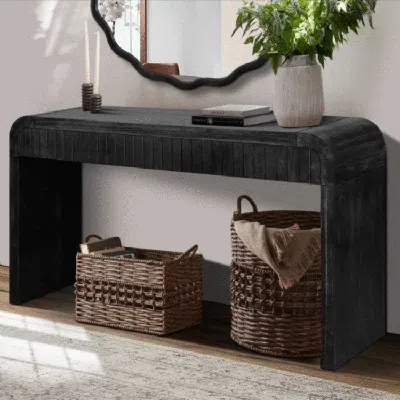 Streamdale Furniture Streamdale 59" Vintage Entryway Table With Two Hidden Drawers For Small Spaces