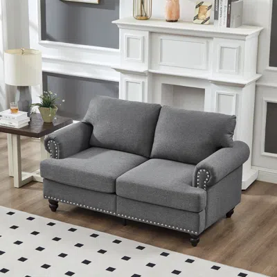 Streamdale Furniture Streamdale 59.5" Modern Grey Loveseat In Gray