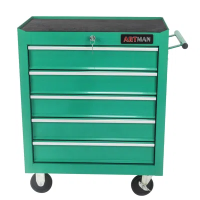 Streamdale Furniture Streamdale 5-drawer Rolling Tool Chest With Lock - Green