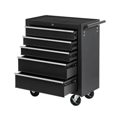 Streamdale Furniture Streamdale 5-drawer Rolling Tool Chest With Lock, Wheels, And Top Cushion