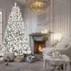 Streamdale Furniture Streamdale 5ft Flocked Christmas Tree W/ 300 Lights & 27 Pine Cones - Snowy Pvc 600 Tips In Gray