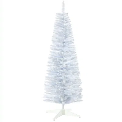 Streamdale Furniture Streamdale 5ft Snow Flocked Artificial Pencil Christmas Tree Slim Xmas Tree With Realistic Branches In White