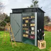 Streamdale Furniture Streamdale 5ft X 3ft Outdoor Metal Storage Shed Transparent Plate Black
