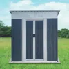 Streamdale Furniture Streamdale 5ftx3ft Grey Garden Shed - Aluminum Frame, Sliding Door